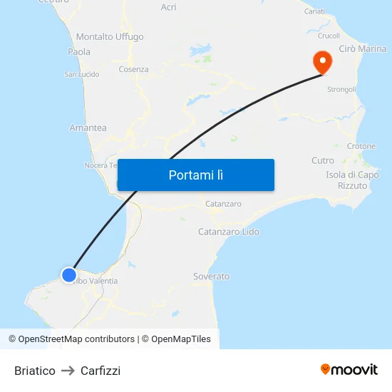 Briatico to Carfizzi map