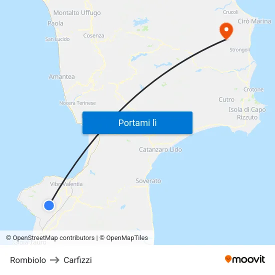 Rombiolo to Carfizzi map
