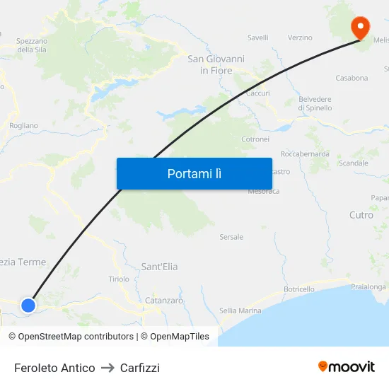 Feroleto Antico to Carfizzi map