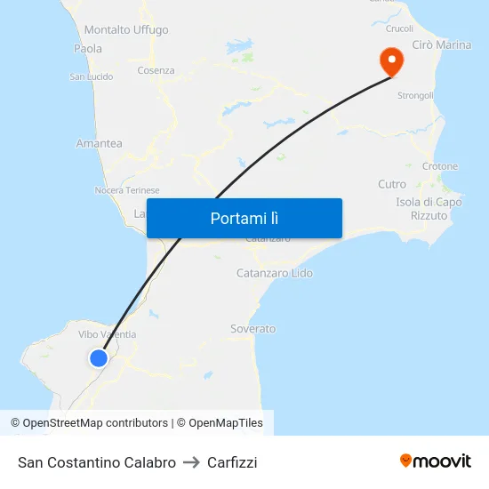 San Costantino Calabro to Carfizzi map