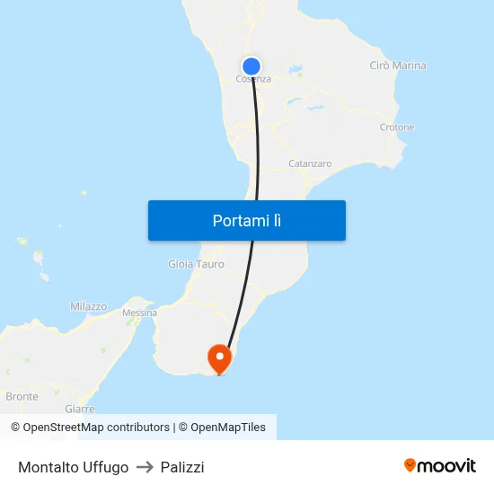 Montalto Uffugo to Palizzi map