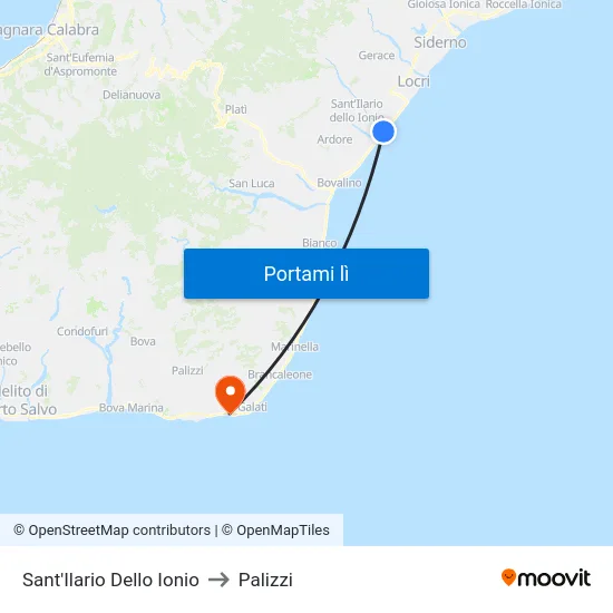 Sant'Ilario Dello Ionio to Palizzi map