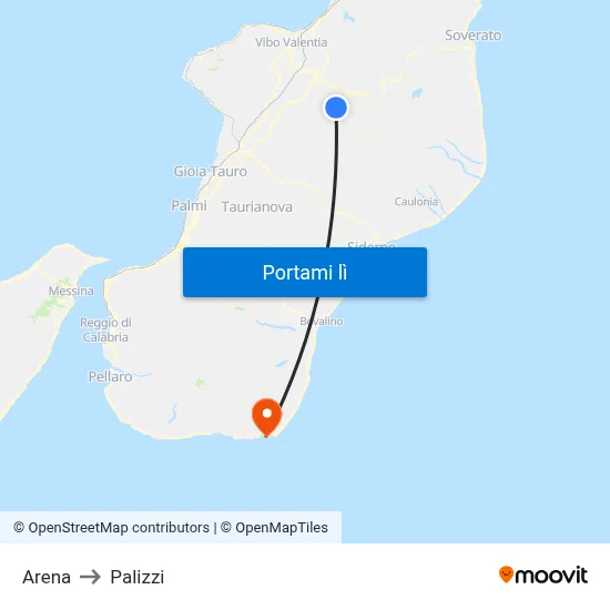 Arena to Palizzi map