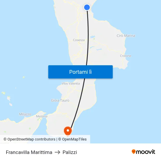 Francavilla Marittima to Palizzi map