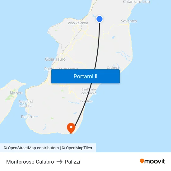 Monterosso Calabro to Palizzi map
