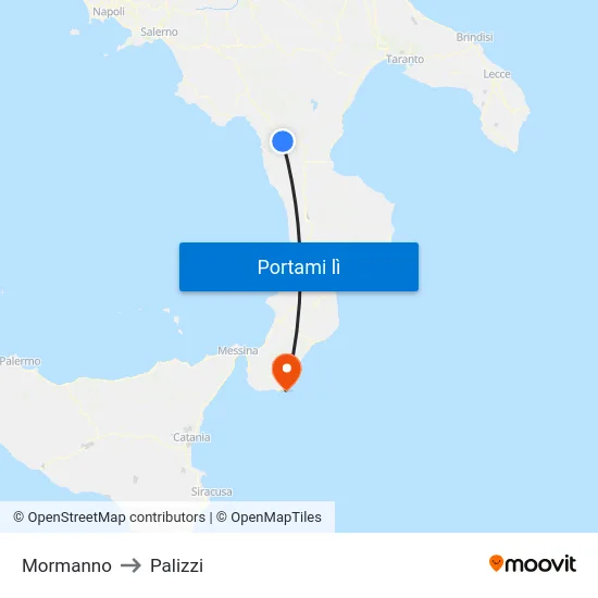 Mormanno to Palizzi map