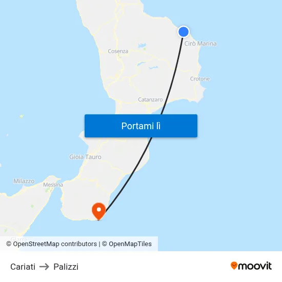 Cariati to Palizzi map