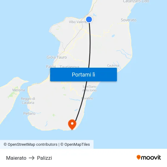 Maierato to Palizzi map