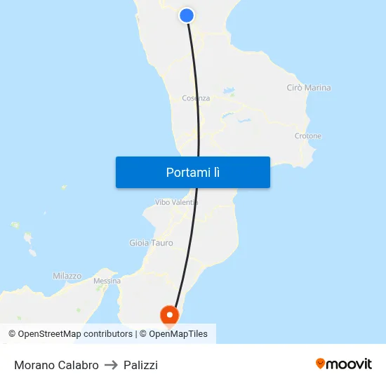 Morano Calabro to Palizzi map