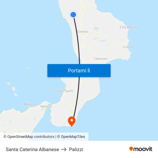 Santa Caterina Albanese to Palizzi map
