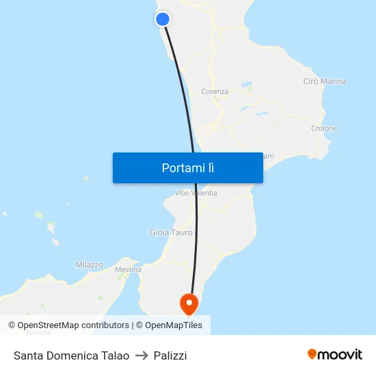 Santa Domenica Talao to Palizzi map