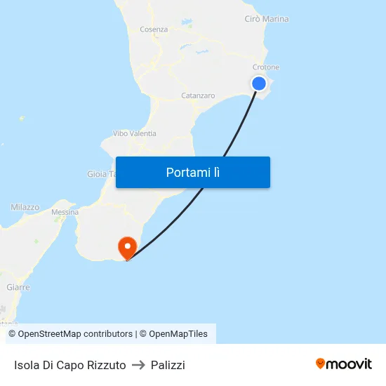 Isola Di Capo Rizzuto to Palizzi map