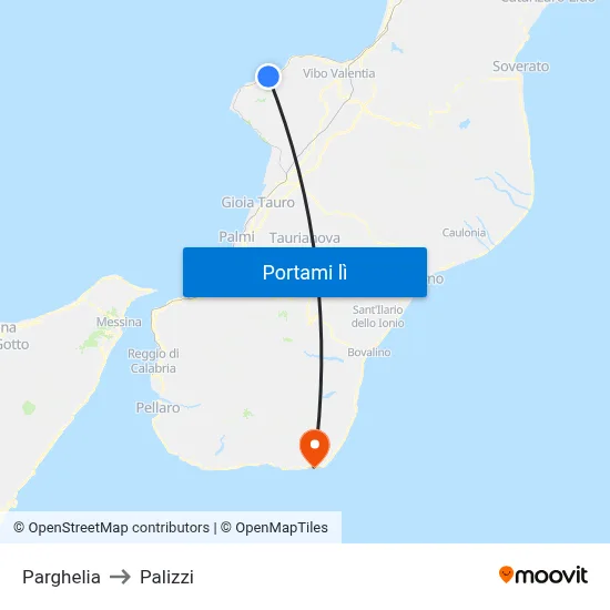 Parghelia to Palizzi map
