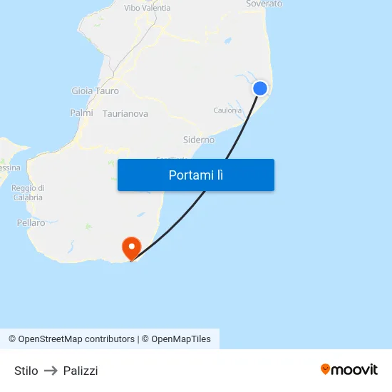 Stilo to Palizzi map