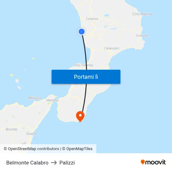 Belmonte Calabro to Palizzi map