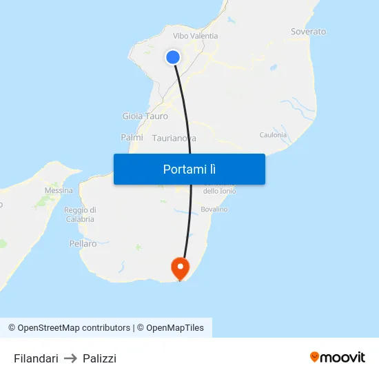 Filandari to Palizzi map