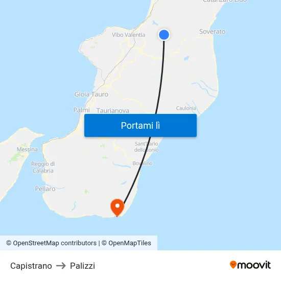 Capistrano to Palizzi map