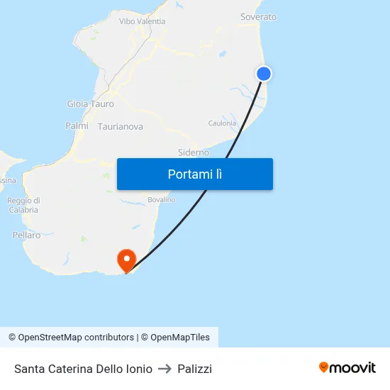 Santa Caterina Dello Ionio to Palizzi map