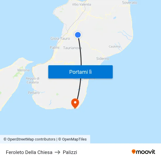 Feroleto Della Chiesa to Palizzi map