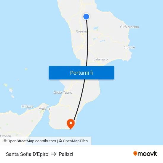 Santa Sofia D'Epiro to Palizzi map