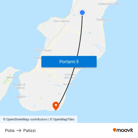 Polia to Palizzi map
