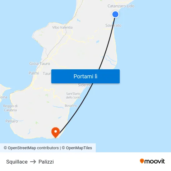 Squillace to Palizzi map