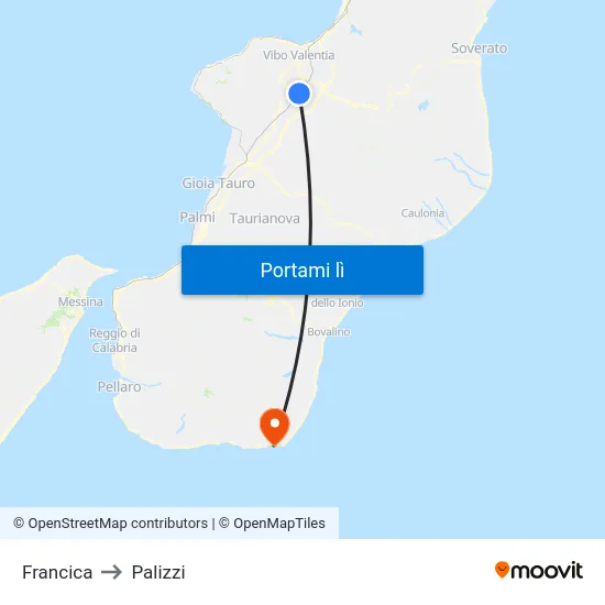 Francica to Palizzi map