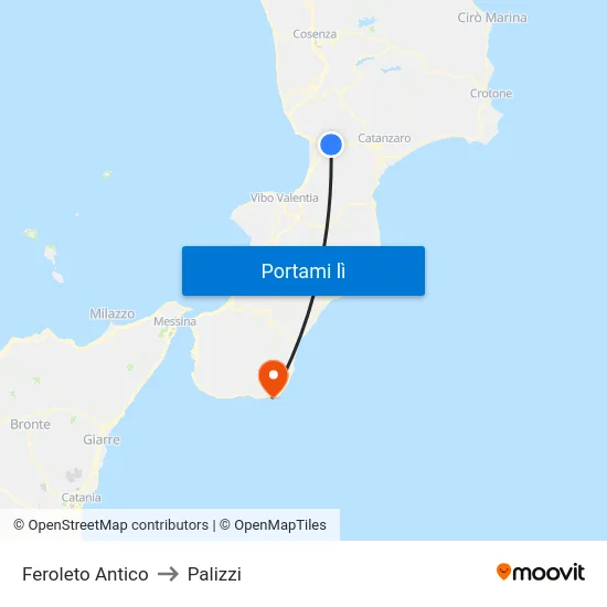 Feroleto Antico to Palizzi map