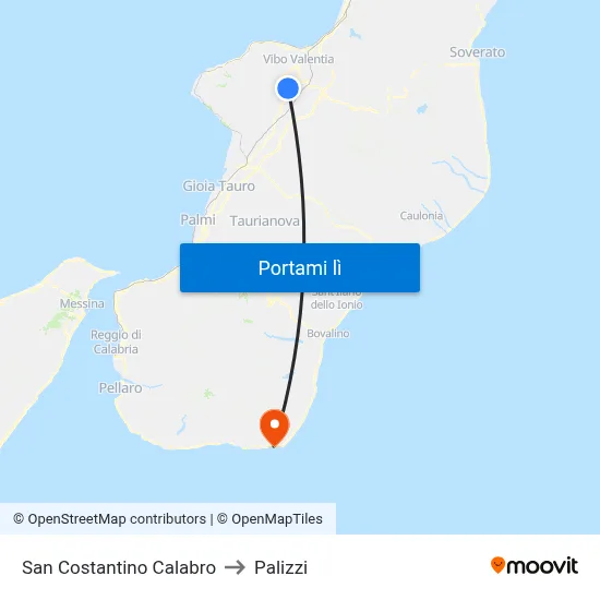 San Costantino Calabro to Palizzi map