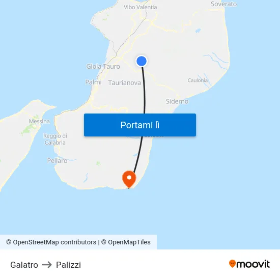 Galatro to Palizzi map