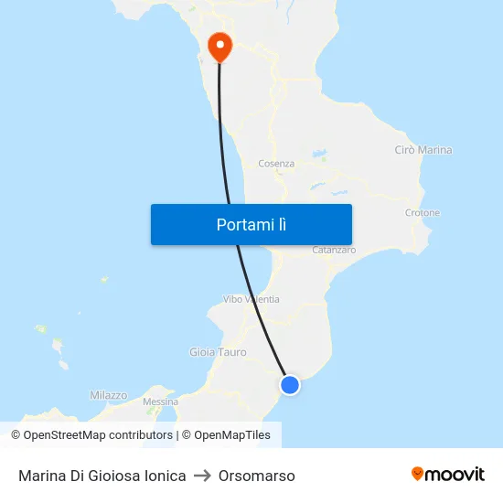 Marina Di Gioiosa Ionica to Orsomarso map