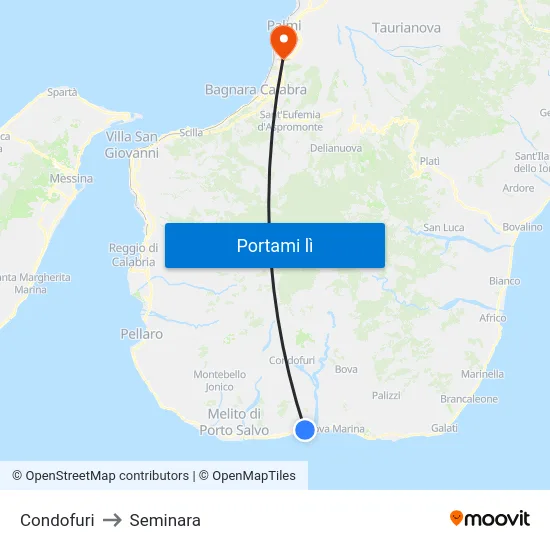 Condofuri to Seminara map