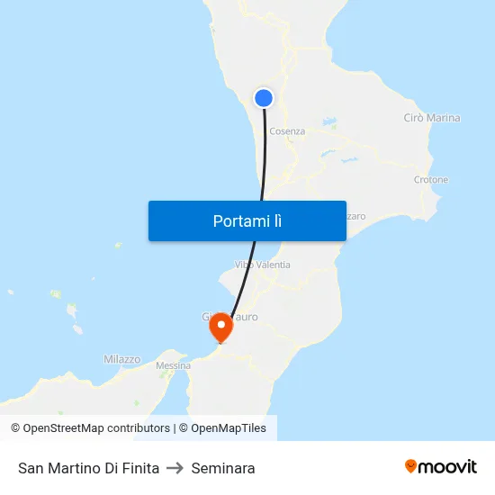 San Martino Di Finita to Seminara map