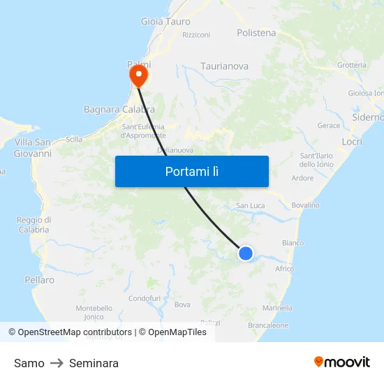 Samo to Seminara map