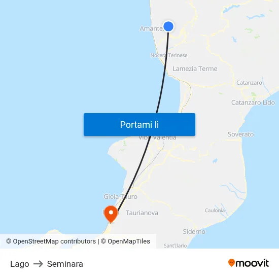 Lago to Seminara map