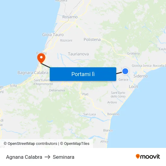 Agnana Calabra to Seminara map