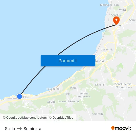 Scilla to Seminara map
