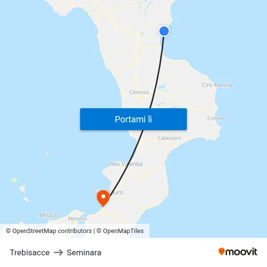 Trebisacce to Seminara map