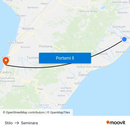 Stilo to Seminara map