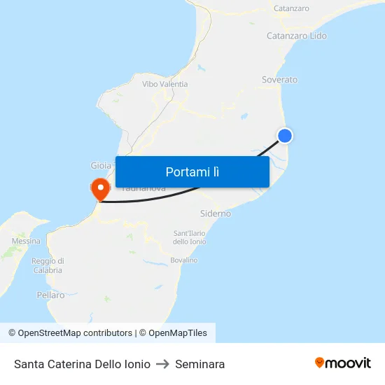 Santa Caterina Dello Ionio to Seminara map