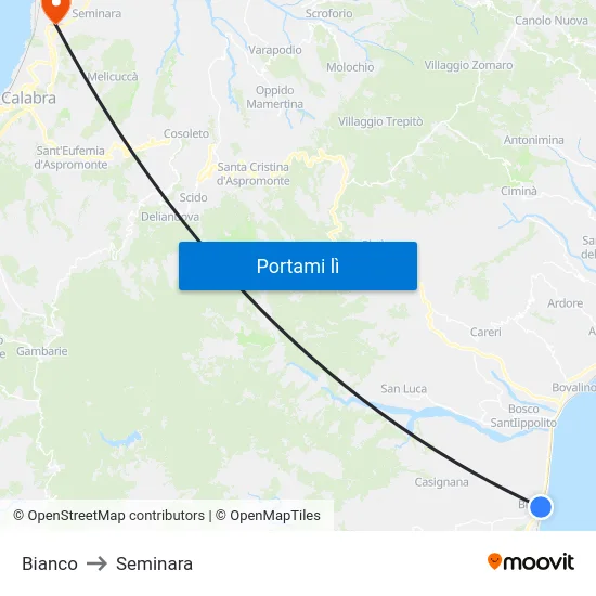 Bianco to Seminara map