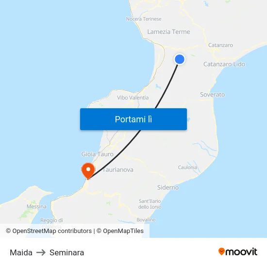 Maida to Seminara map