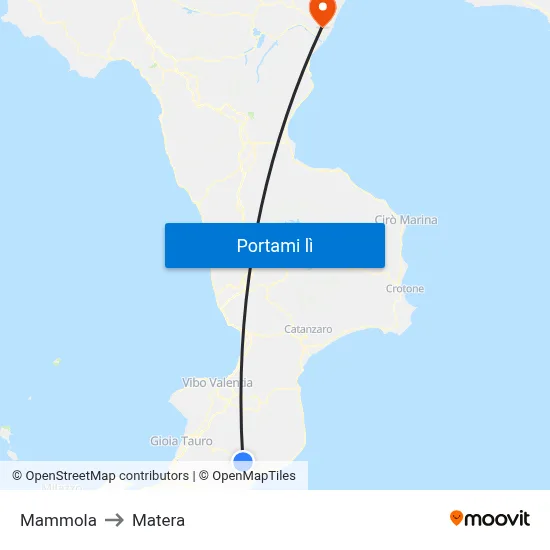 Mammola to Matera map