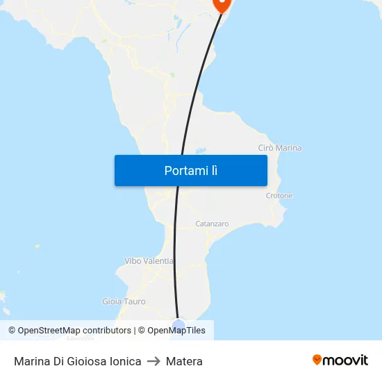 Marina Di Gioiosa Ionica to Matera map