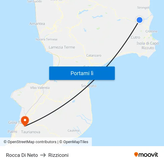 Rocca Di Neto to Rizziconi map