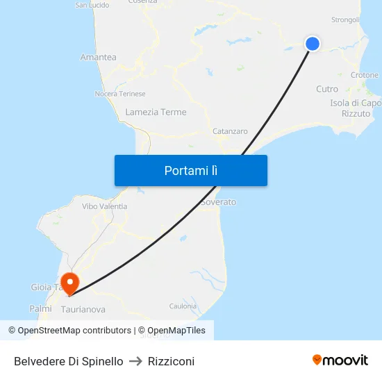 Belvedere Di Spinello to Rizziconi map