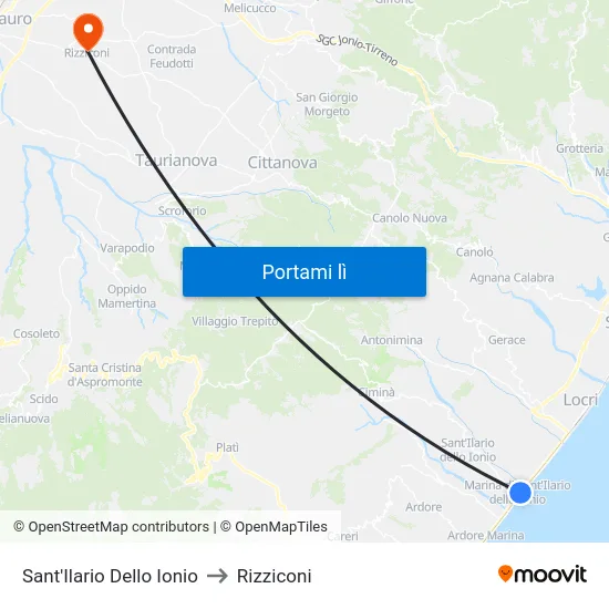 Sant'Ilario Dello Ionio to Rizziconi map