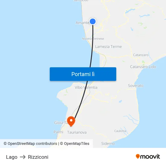 Lago to Rizziconi map