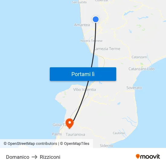 Domanico to Rizziconi map