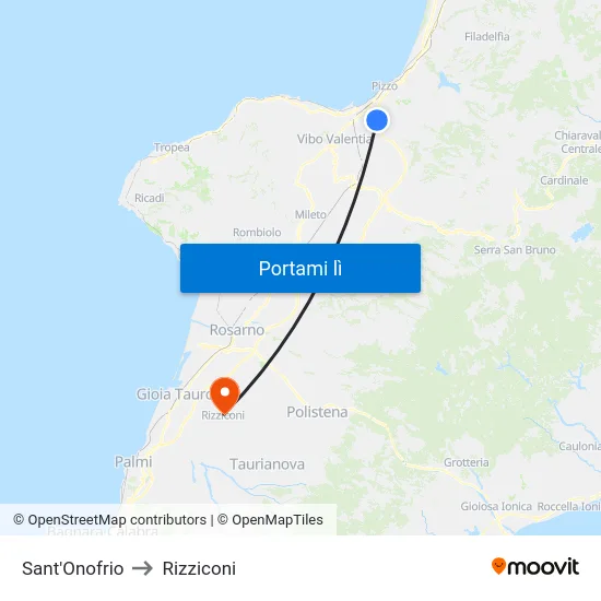 Sant'Onofrio to Rizziconi map